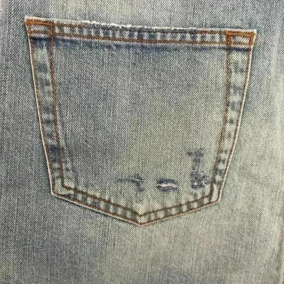 Zara  Woman Distressed Denim Mini Skirt Size 28 - Picture 8 of 9